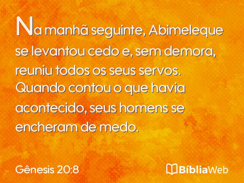 Gênesis 20:8 em imagem para compartilhar