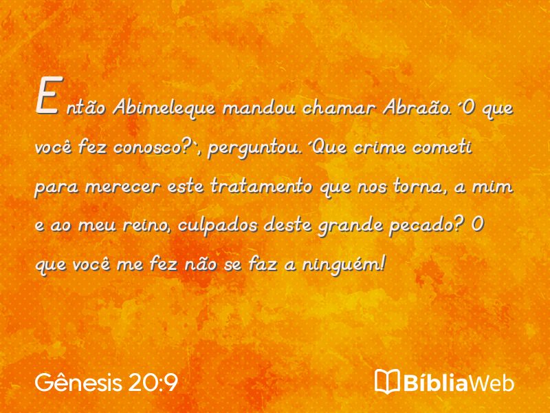 Gênesis 20:9 em imagem para compartilhar