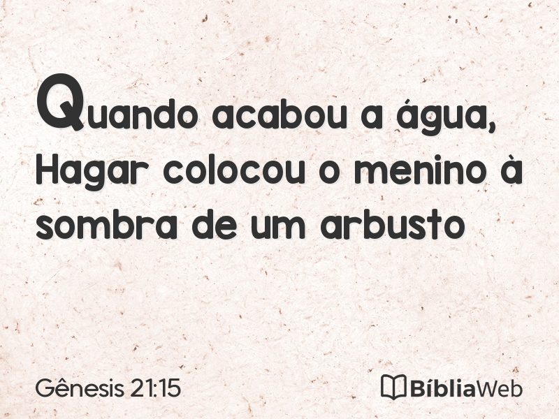 Gênesis 21:15 em imagem para compartilhar