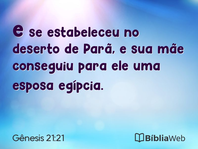 Gênesis 21:21 em imagem para compartilhar