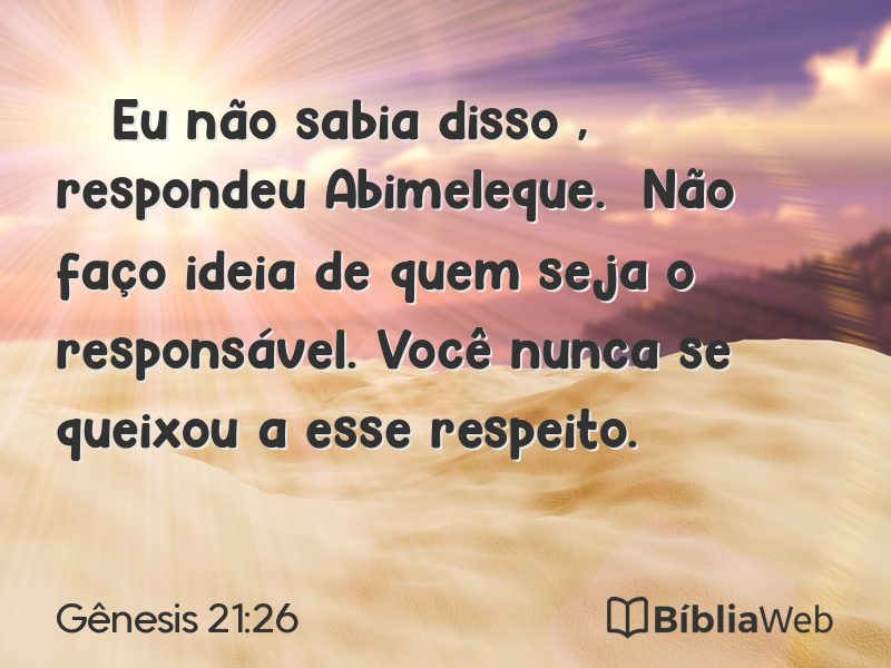 Gênesis 21:26 em imagem para compartilhar