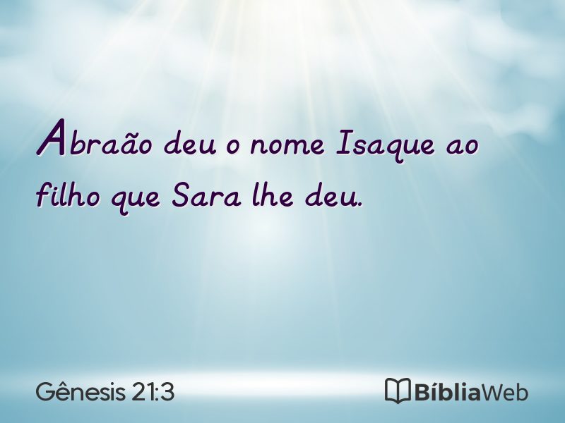 Gênesis 21:3 em imagem para compartilhar