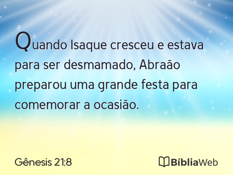 Gênesis 21:8 em imagem para compartilhar
