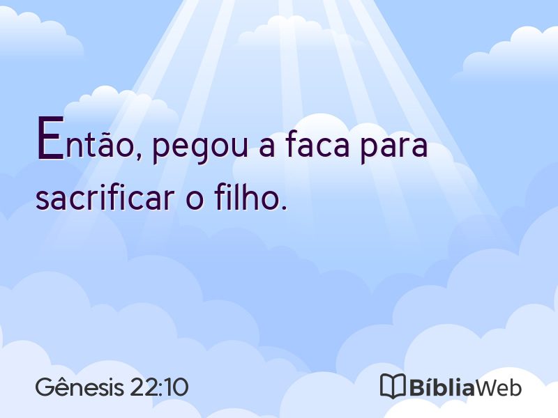 Gênesis 22:10 em imagem para compartilhar