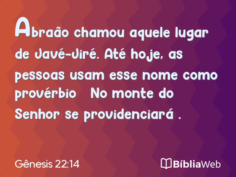 Gênesis 22:14 em imagem para compartilhar