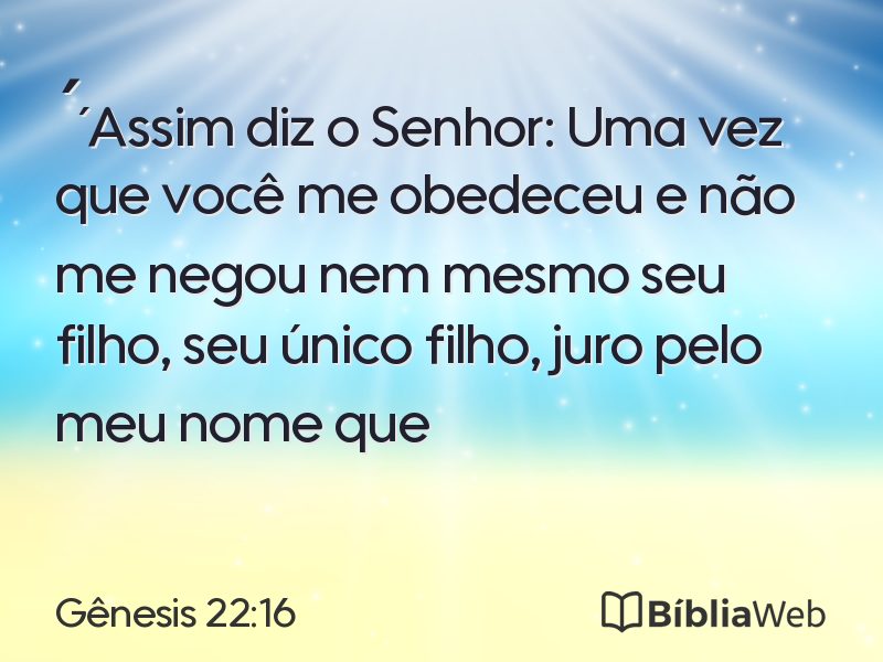 Gênesis 22:16 em imagem para compartilhar
