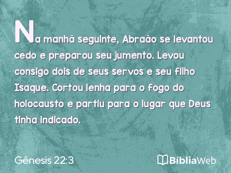 Gênesis 22:3 em imagem para compartilhar