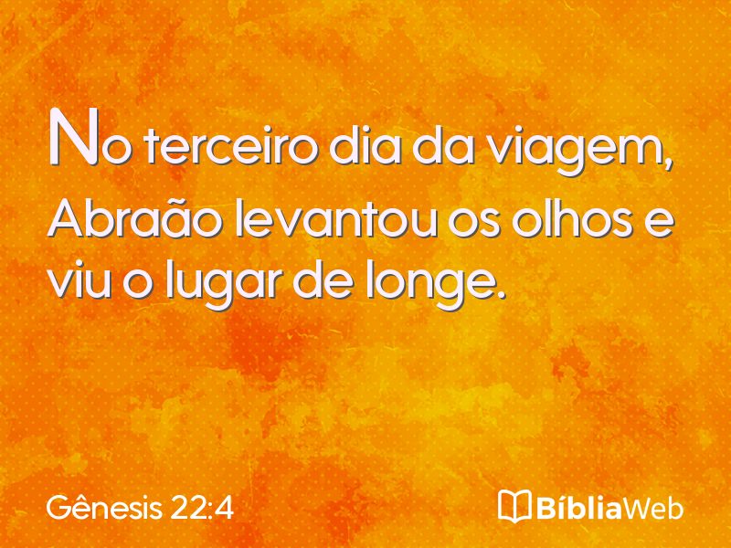 Gênesis 22:4 em imagem para compartilhar