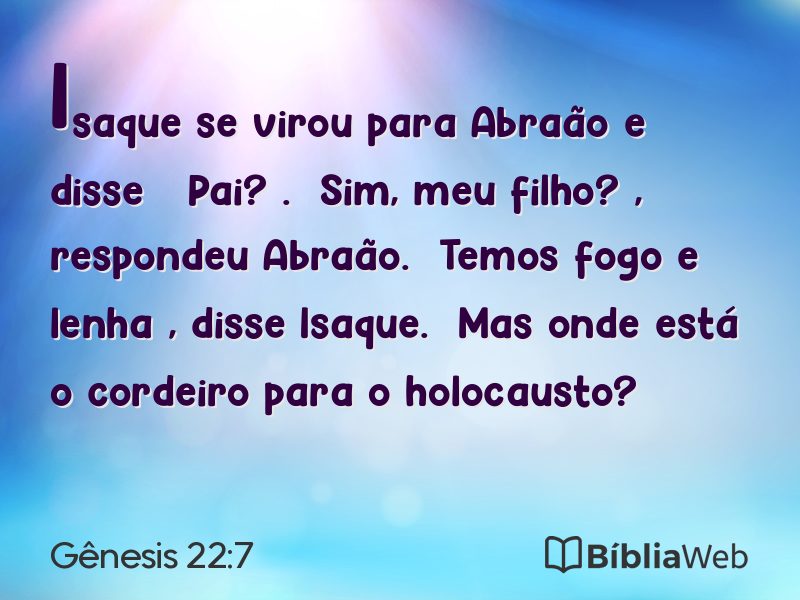 Gênesis 22:7 em imagem para compartilhar