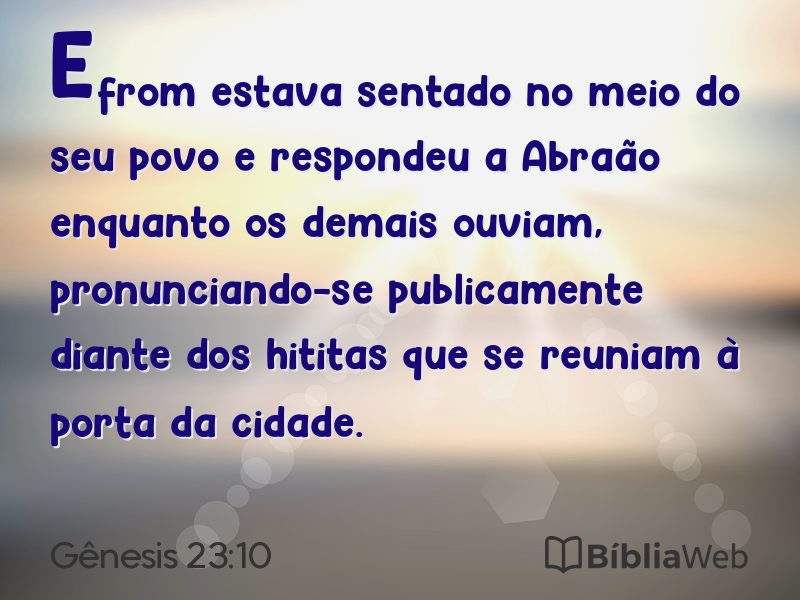 Gênesis 23:10 em imagem para compartilhar