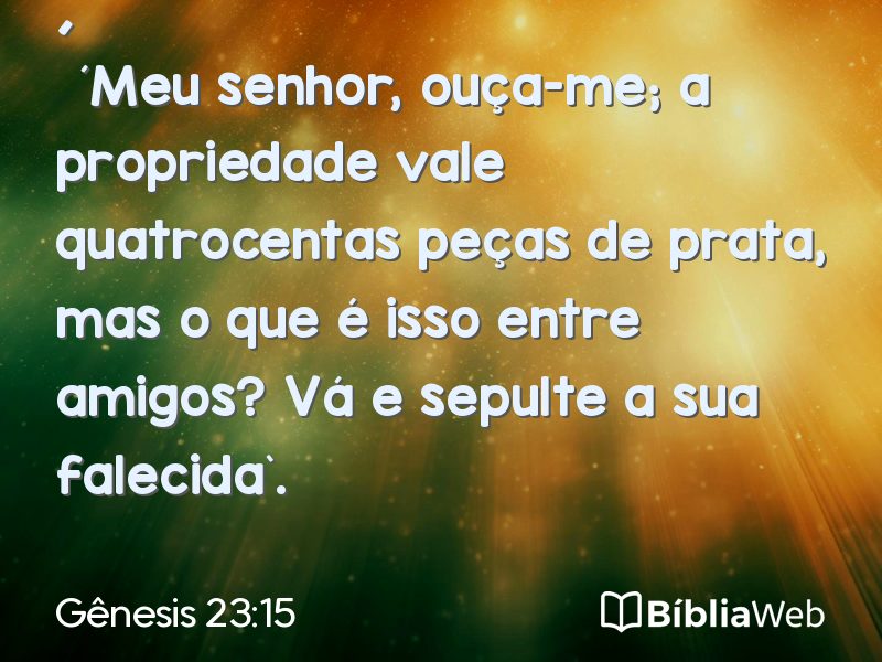 Gênesis 23:15 em imagem para compartilhar