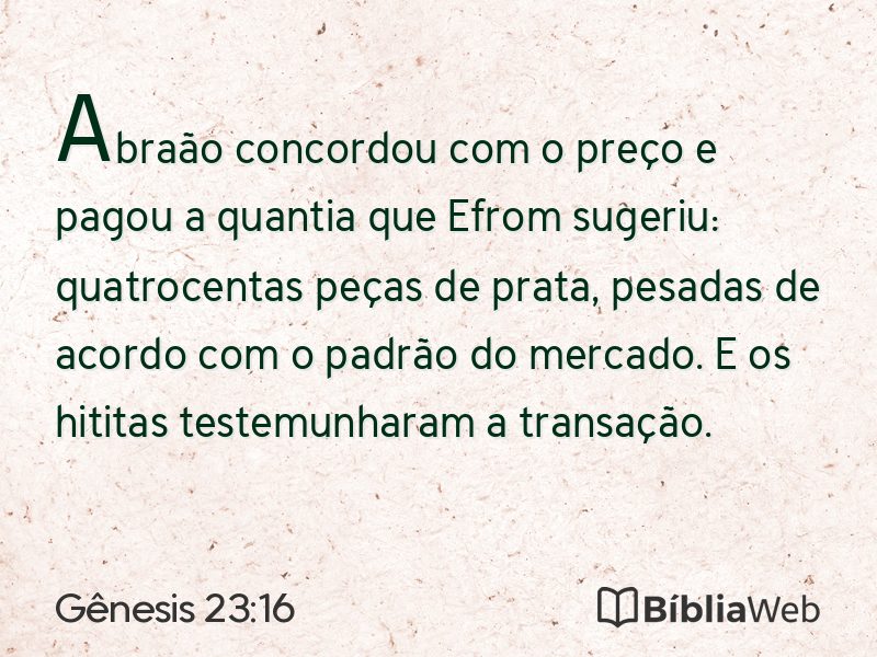 Gênesis 23:16 em imagem para compartilhar