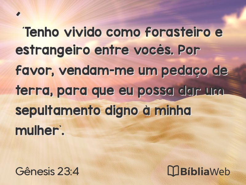 Gênesis 23:4 em imagem para compartilhar