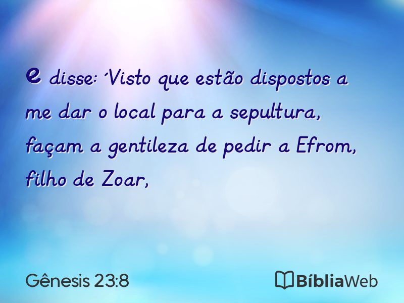 Gênesis 23:8 em imagem para compartilhar
