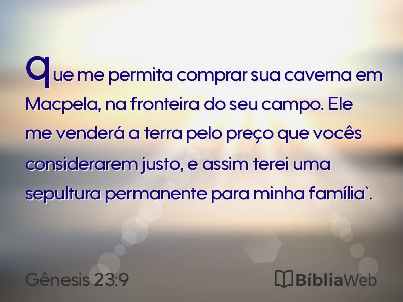 Gênesis 23:9 em imagem para compartilhar