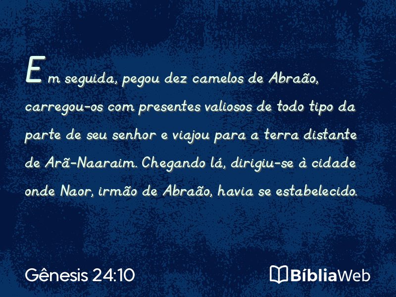 Gênesis 24:10 em imagem para compartilhar
