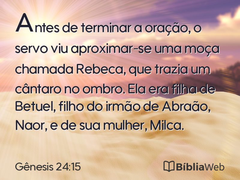 Gênesis 24:15 em imagem para compartilhar