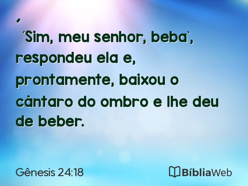 Gênesis 24:18 em imagem para compartilhar