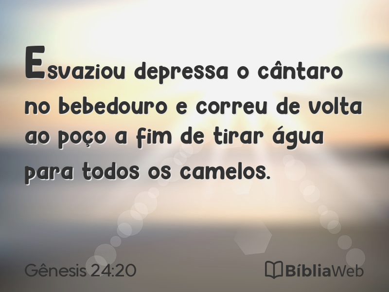 Gênesis 24:20 em imagem para compartilhar
