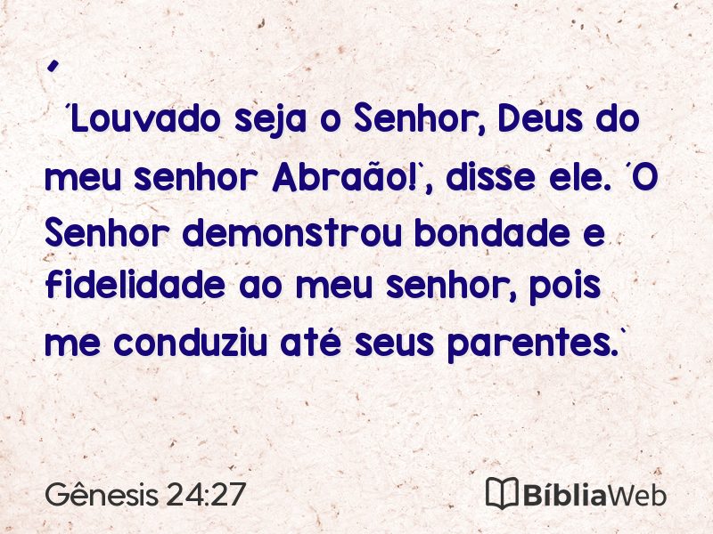Gênesis 24:27 em imagem para compartilhar