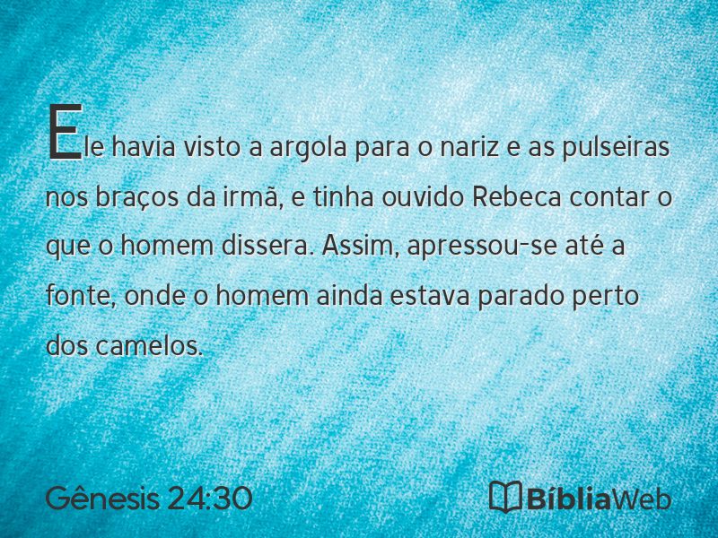 Gênesis 24:30 em imagem para compartilhar