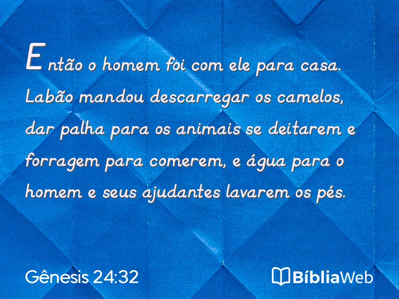 Gênesis 24:32 em imagem para compartilhar