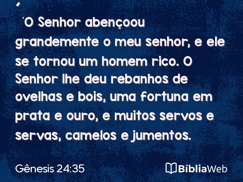 Gênesis 24:35 em imagem para compartilhar