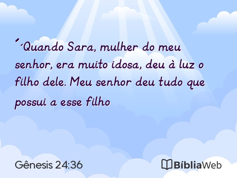 Gênesis 24:36 em imagem para compartilhar
