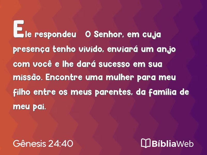 Gênesis 24:40 em imagem para compartilhar