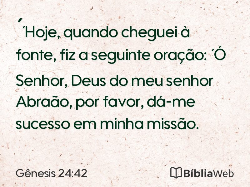 Gênesis 24:42 em imagem para compartilhar
