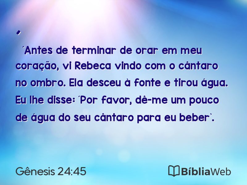 Gênesis 24:45 em imagem para compartilhar