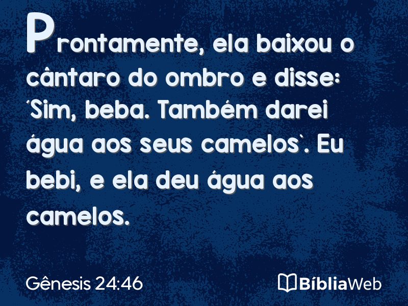 Gênesis 24:46 em imagem para compartilhar