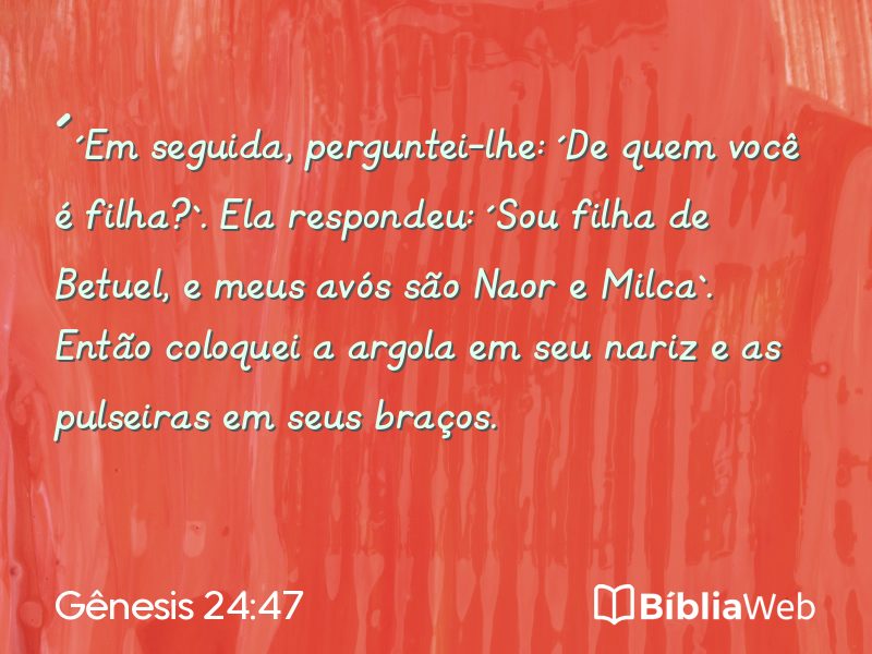 Gênesis 24:47 em imagem para compartilhar