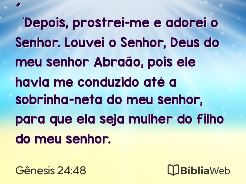 Gênesis 24:48 em imagem para compartilhar