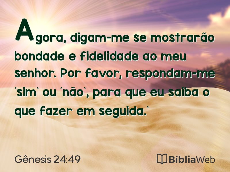 Gênesis 24:49 em imagem para compartilhar