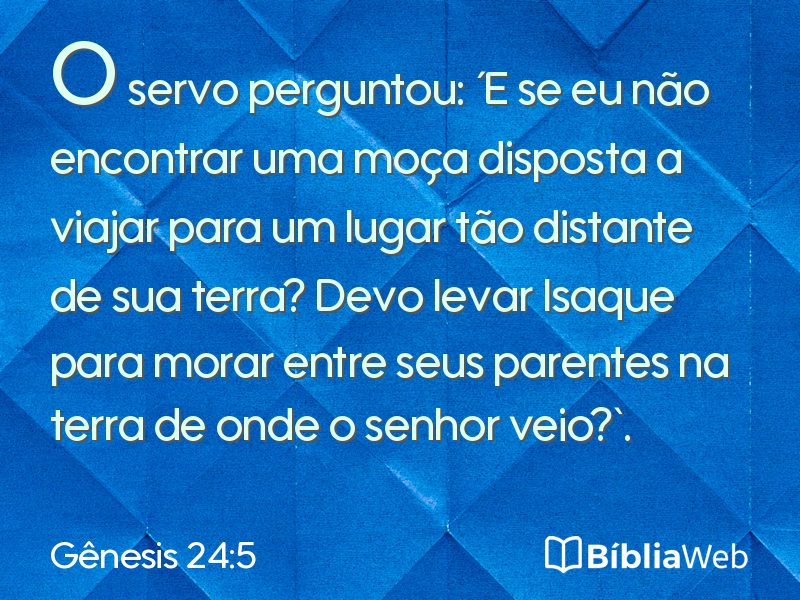Gênesis 24:5 em imagem para compartilhar