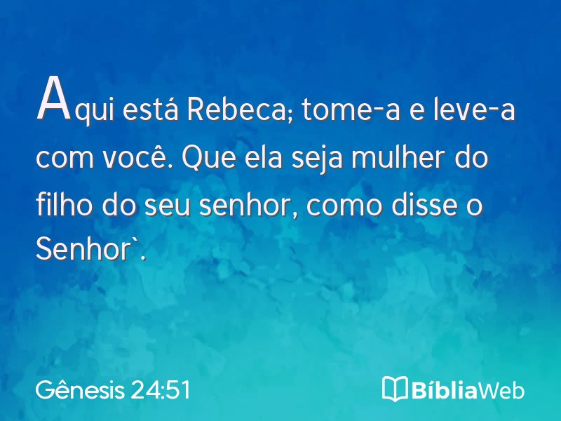 Gênesis 24:51 em imagem para compartilhar