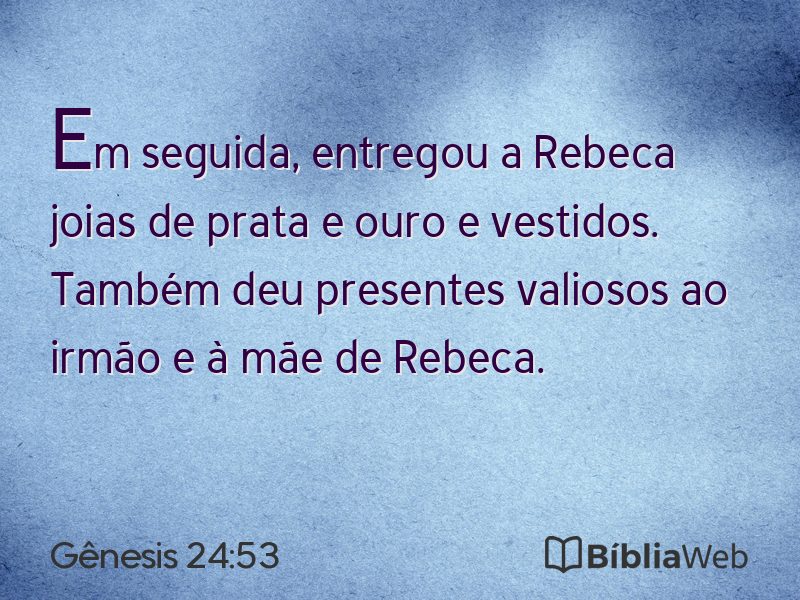 Gênesis 24:53 em imagem para compartilhar