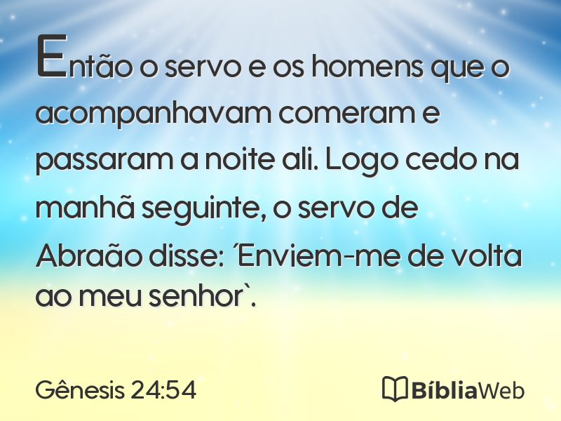 Gênesis 24:54 em imagem para compartilhar