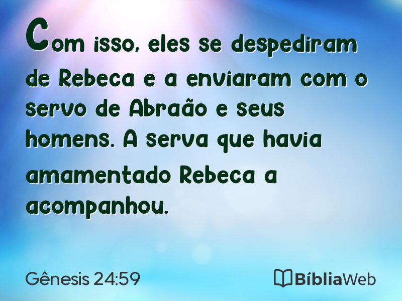 Gênesis 24:59 em imagem para compartilhar
