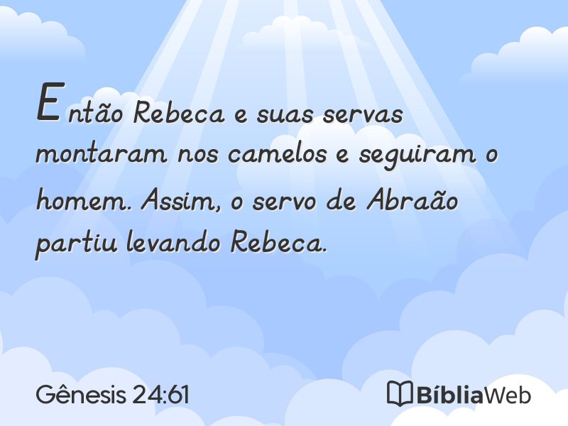 Gênesis 24:61 em imagem para compartilhar