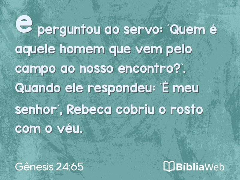 Gênesis 24:65 em imagem para compartilhar
