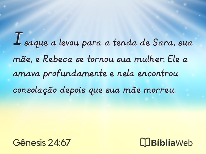 Gênesis 24:67 em imagem para compartilhar