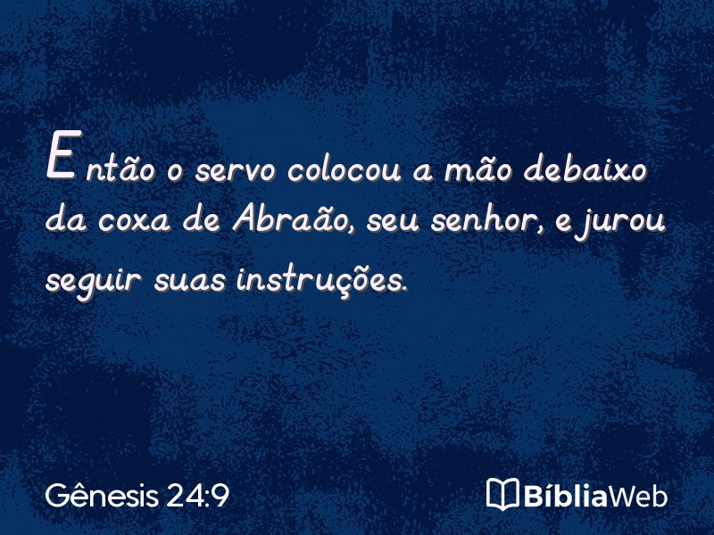 Gênesis 24:9 em imagem para compartilhar