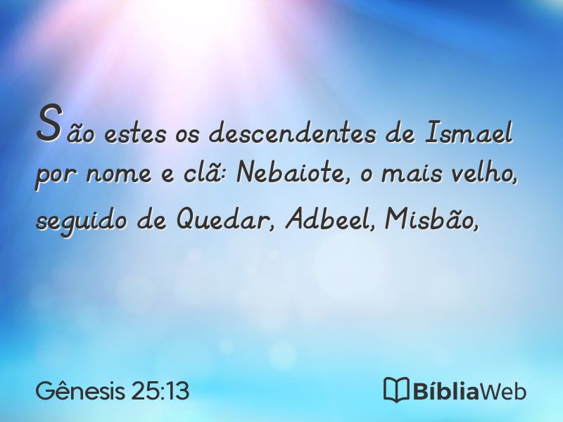 Gênesis 25:13 em imagem para compartilhar