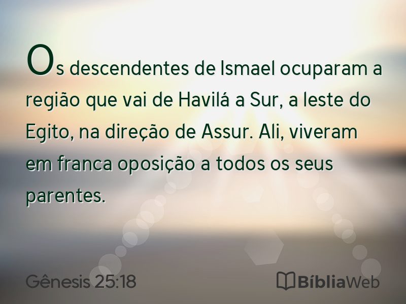 Gênesis 25:18 em imagem para compartilhar