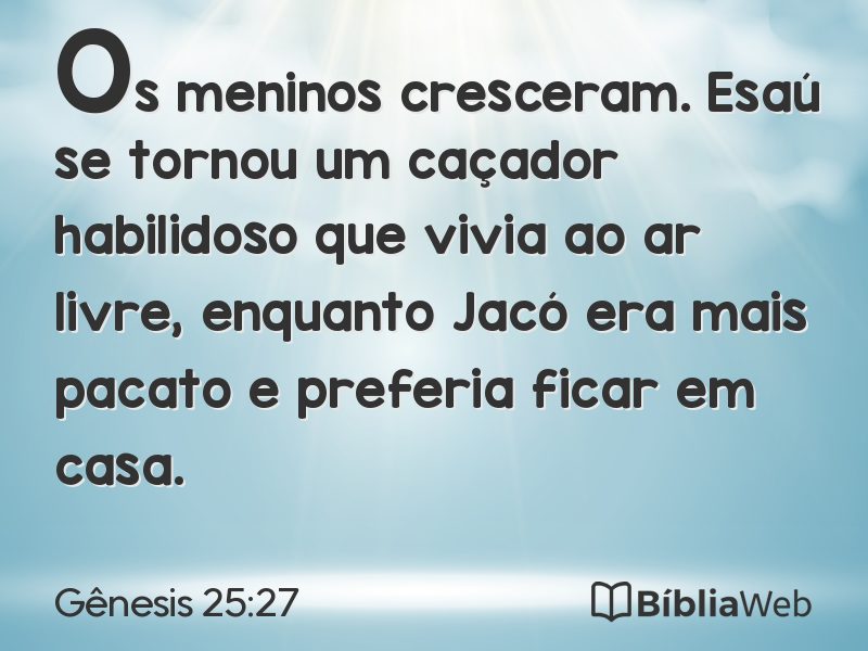 Gênesis 25:27 em imagem para compartilhar