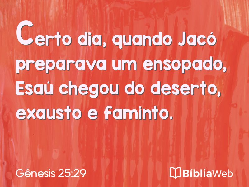 Gênesis 25:29 em imagem para compartilhar