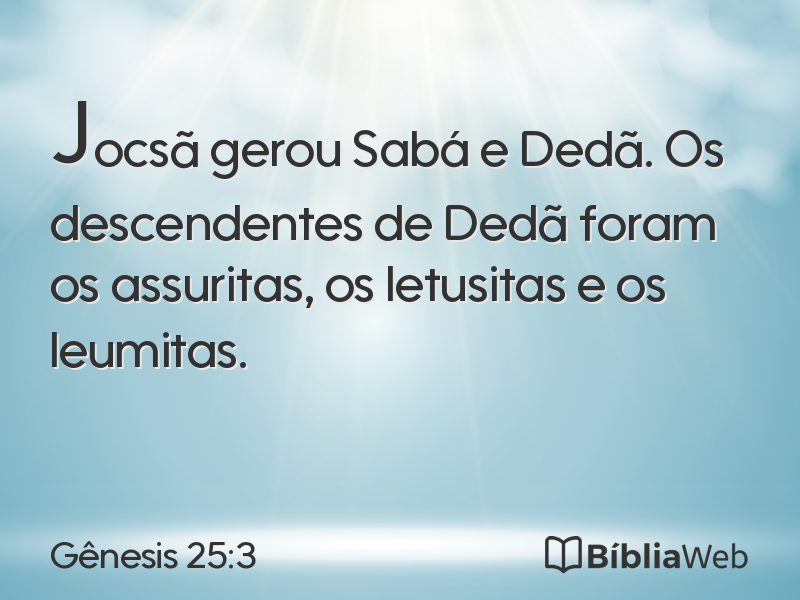 Gênesis 25:3 em imagem para compartilhar