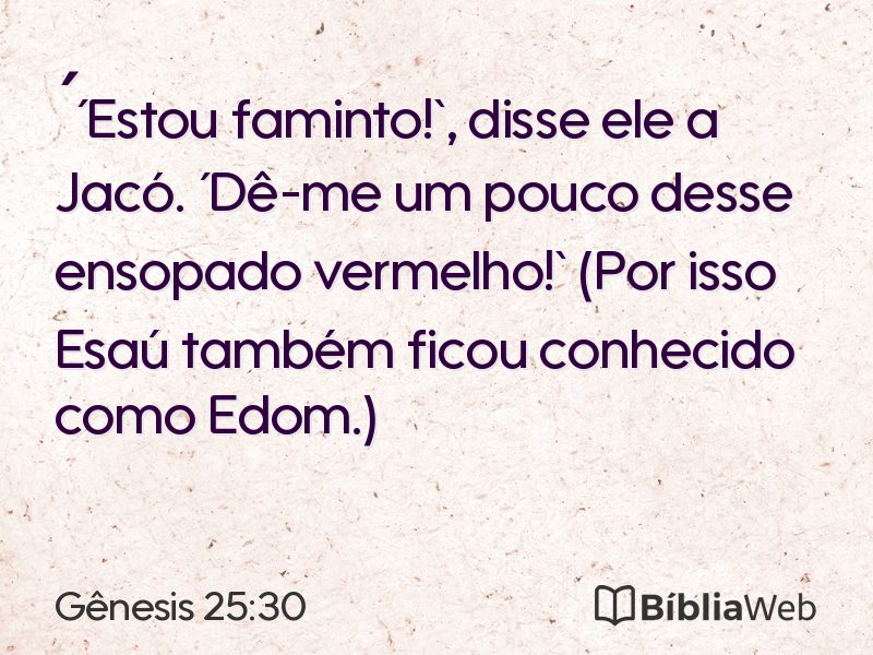 Gênesis 25:30 em imagem para compartilhar